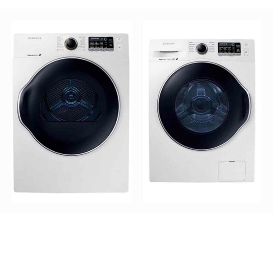 Set Samsung - 4.0 Cu. Ft. Stackable Electric Dryer and Samsung - 2.2 Cu. Ft. High Efficiency