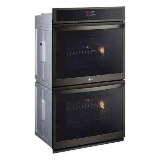 LG 9.4 cu. ft. Smart Double Wall Oven with Fan Convection, Air Fry in PrintProof Black Stainless