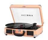 Victrola Vintage 3-Speed Bluetooth Portable Suitcase Record Player with Built-in Speakers