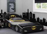 Dc Comics Batman Batmobile Car Sleep and Play Toddler Bed with Attached Guardrails