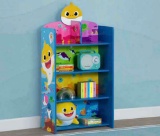 Delta Children Baby Shark Wooden Playhouse 4-Shelf Bookcase for Kids