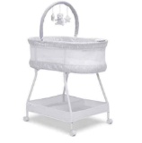Delta Children Curve Bassinet, White/Grey