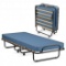 Costway Portable Folding Bed with Memory Foam Mattress and Sturdy Metal Frame Made in Italy-Navy