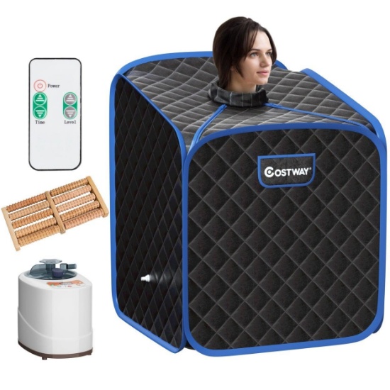 Costway Portable 2L Steam...Sauna...Spa...Tent...with...Chair Grey/Black/Coffee - Coffee
