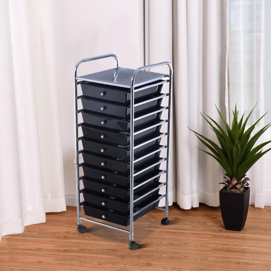 Costway 10 drawer rolling storage cart
