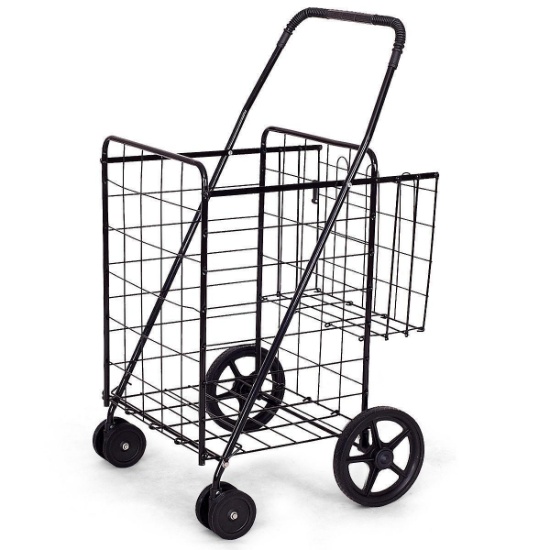 Jumbo Folding Rolling Laundry/Shopping Cart