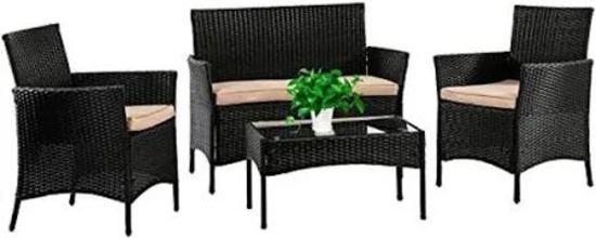 FDW Patio Furniture Set 4 Pieces Outdoor Rattan Chair Wicker Sofa