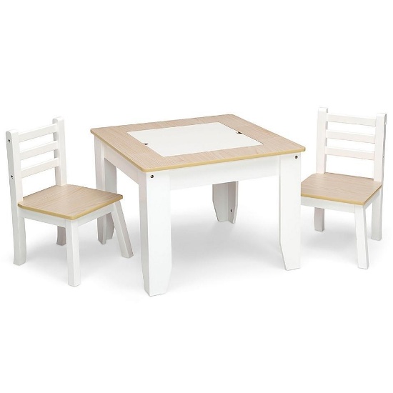 Delta Children Chelsea Table and Chair Set - White/Natural - 3ct