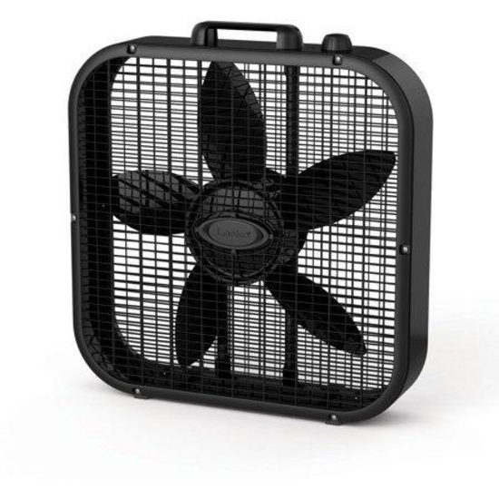 Lasko Air Circulating Box Fan 20" 3-Speed, 21.75"H X 4.25"W X 20.5"D, Black