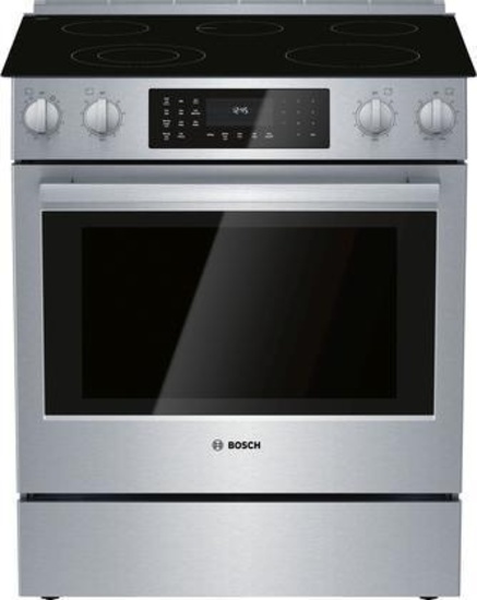 Bosch 30" 800 Series Slide-in Electric Range with 5 Elements 4.6 Cu.Ft. Capacity