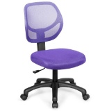 Costway Mesh Office Chair Low-Back Armless Computer Desk Chair Adjustable Height, Purple