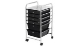 Costway 6 Drawer Rolling Storage Cart Scrapbook Paper Office Organizer - Clear