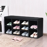 10-Cube Organizer Entryway Padded Shoe Storage Bench - 41