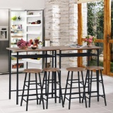 3 Pieces Bar Table Set With 2 Stools - Dark Walnut #JV10179BN