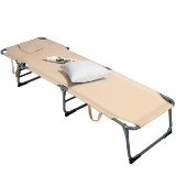 Folding Chaise Lounge Chair Bed Adjustable Outdoor Patio Beach - 76.5''x 24''x 14''-34''(L X W X H)