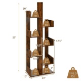 Costway 8-Shelf Bookcase Modern Tree Bookshelf Storage Decor Freestanding