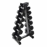Inspire Fitness Rubber Dumbbell Set with Vertical Rack