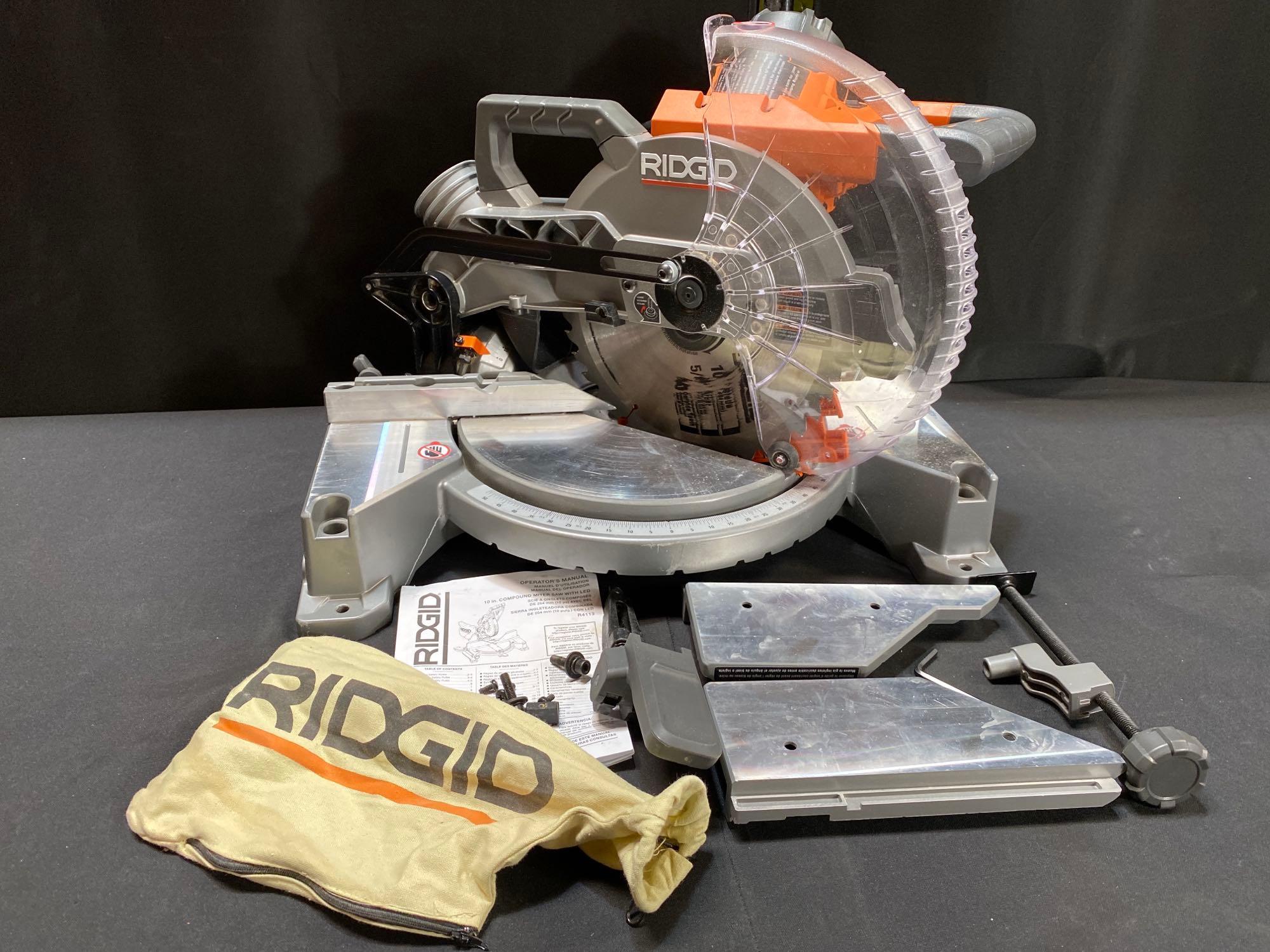 Ridgid 10 inch dual sale bevel miter saw