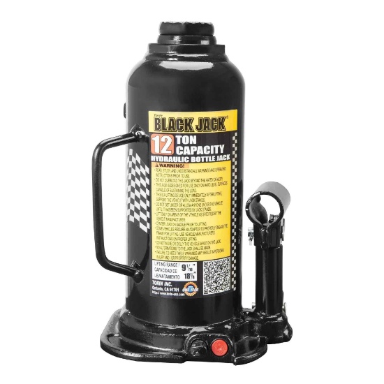 Black Jack 12 Ton Welded Bottle Jack Black