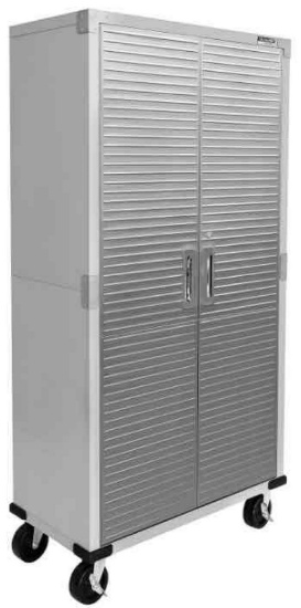 Seville Classics UltraHD Solid Steel Rolling Lockable Metal Storage Cabinet Locker Organizer