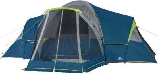 OZARK TRAIL OUTDOOR EQUIPMENT 10-PERSON MODIFIED DOME TENT WITH SCREEN PORCH