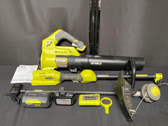 RYOBI 40V Cordless String Trimmer & Jet Fan Blower Combo Kit