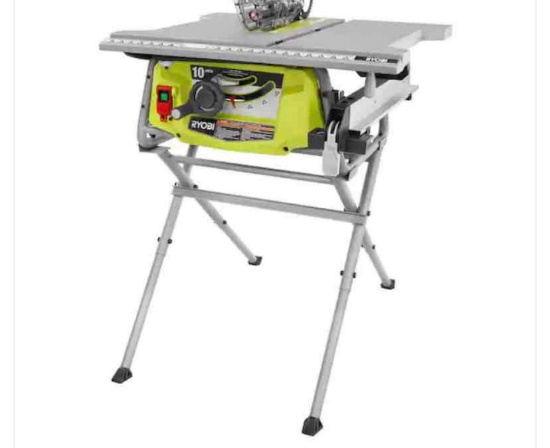 RYOBI 15 Amp 10 in. Compact Portable Corded Jobsite Table Saw with Folding Stand