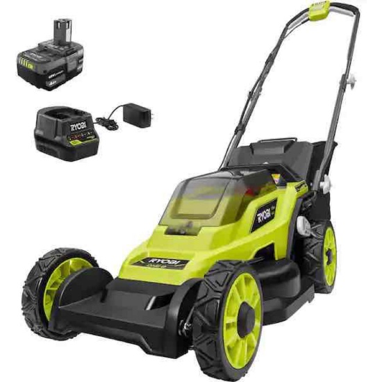 RYOBI ONE+ 18V 13 in. Cordless Battery Walk Behind Push Lawn Mower
