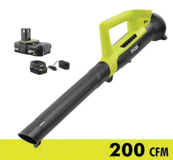RYOBI ONE+ 18V 90 MPH 200 CFM Cordless Battery Leaf Blower/Sweeper
