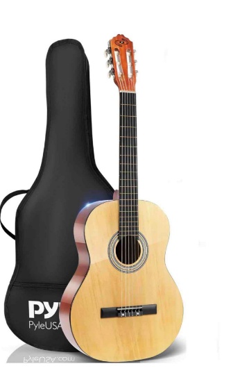 Pyle 6 String Classical Acoustic Guitar Kit, 3/4 Junior Size Instrument for Beginner Kids