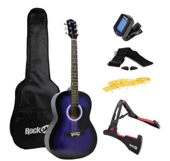 RockJam Acoustic Guitar Superkit Includes Stand