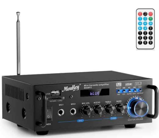 Moukey 2.0 Channel Stereo Bluetooth 5.0 Karaoke Amplifier