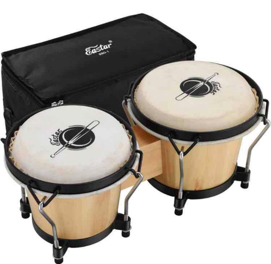 Eastar Bongo Drums 6? and 7? Wood Percussion Instrument