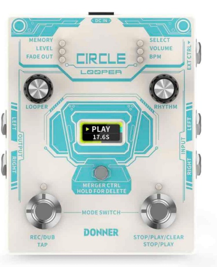 Donner Circle Looper Pedal Stereo Guitar