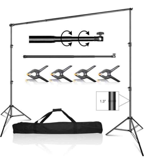 LidLife 10 x 10 ft Photo Video Studio Heavy Duty Adjustable Backdrop