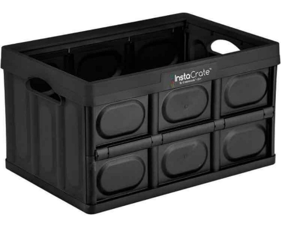 GreenMade InstaCrate Collapsible Storage Container, 12 gal, Black