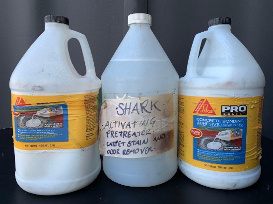 Sika Concrete Adhesive & Shark Carpet Stain Remover