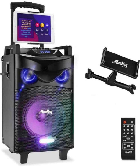 Moukey Karaoke Machine, PA System Woofer, Portable Bluetooth Speaker