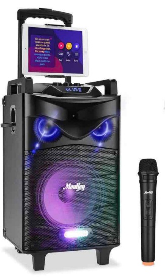Moukey Karaoke Machine, PA System Woofer, Portable Bluetooth Speaker