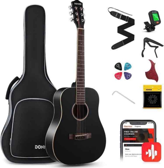 Donner Acoustic Guitar for Beginner Adult 36In