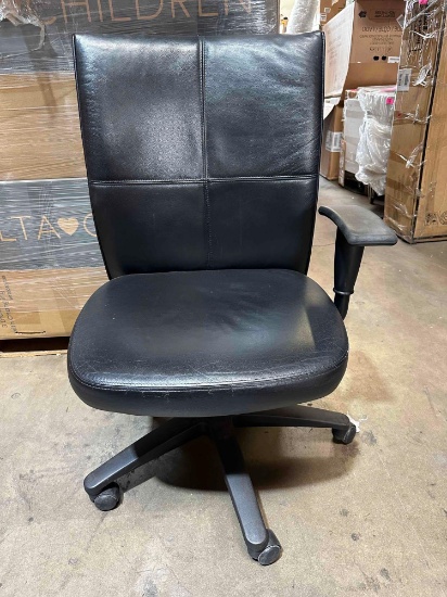 Turnstone Jacket By Steelcase Black Leather Desk Conference Office Chair