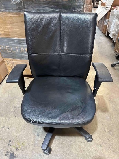 Turnstone Jacket By Steelcase Black Leather Desk Conference Office Chair