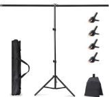Lidlife T-Shape Backdrop Stand Kit,6.5x5ft Adjustable
