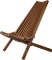 Melino Wooden Folding Patio Chair - Caramel