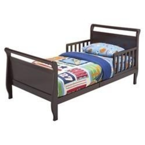 Delta Children Contemporary Wood Sleigh Toddler Bed - Black Cherry Espresso