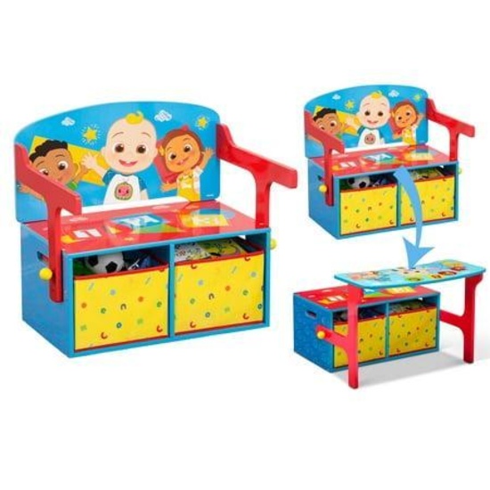 CoComelon 2-in-1 Activity Bench and Desk by Delta Children - Blue