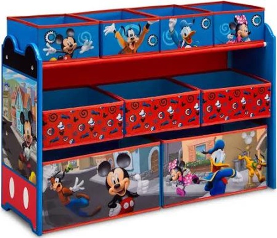 Delta Children Disney Mickey Mouse Deluxe 9 Bin Design And Store Toy Organizer
