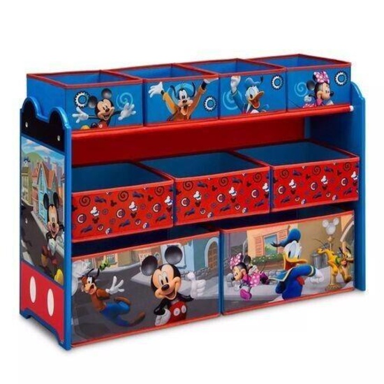 Delta Children Disney Mickey Mouse Deluxe 9 Bin Design And Store Toy Organizer