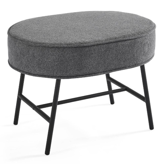 Delta Children Ella Ottoman With LiveSmart Evolve Fabric - Stone Grey w/ Black