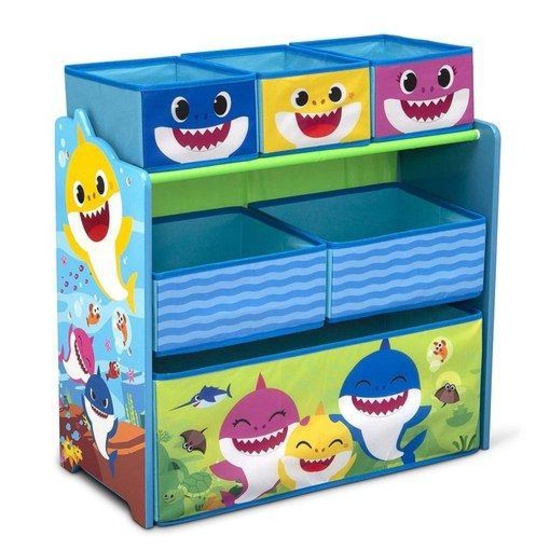 Delta Children 6 Bin Toy Storage Organizer, Baby Shark